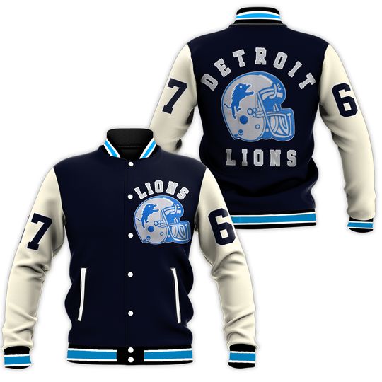 Beverly Hills Cop Axel Foley Detroit Lions Vintage Sports Baseball Jacket