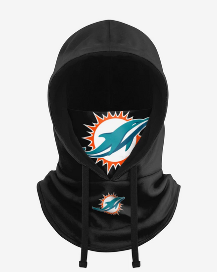Miami Dolphins Black Drawstring Hooded Gaiter