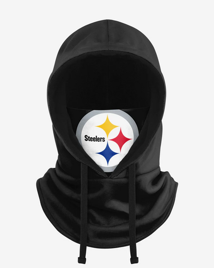Pittsburgh Steeler Black Drawstring Hooded Gaiter