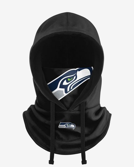 Seattle Seahawks Black Drawstring Hooded Gaiter