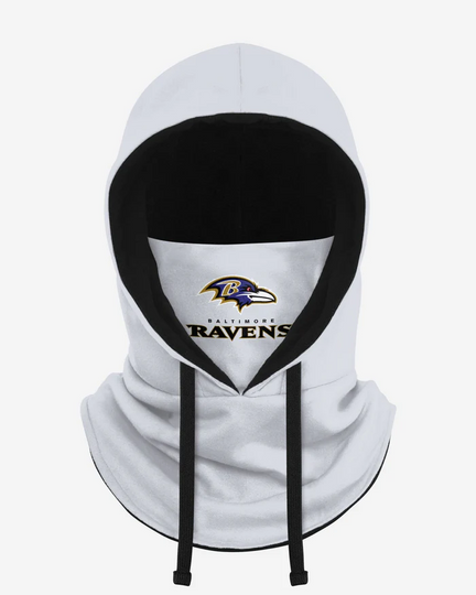 Baltimore Ravens White Drawstring Hooded Gaiter