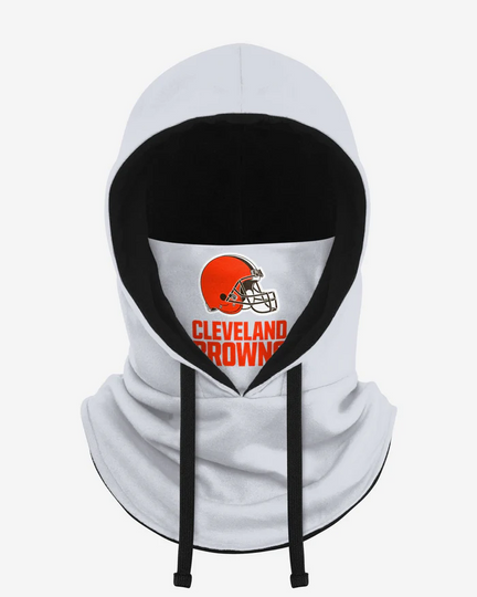Cleveland Browns White Drawstring Hooded Gaiter