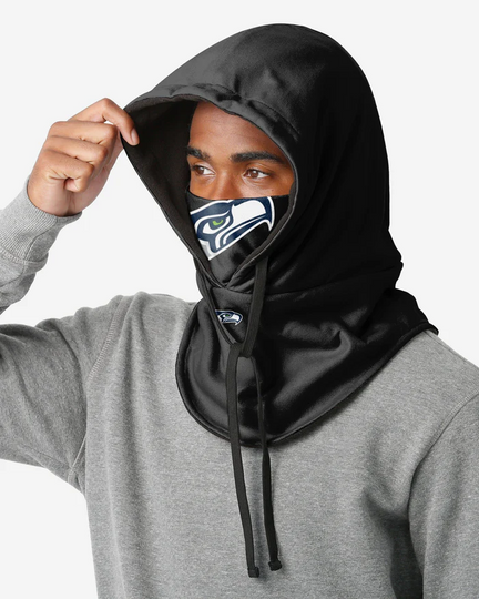 Seattle Seahawks Black Drawstring Hooded Gaiter