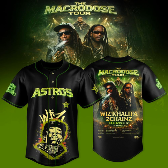 The Macrodose Tour 2026 Houston Astros x Wiz Khalifa Baseball Jersey