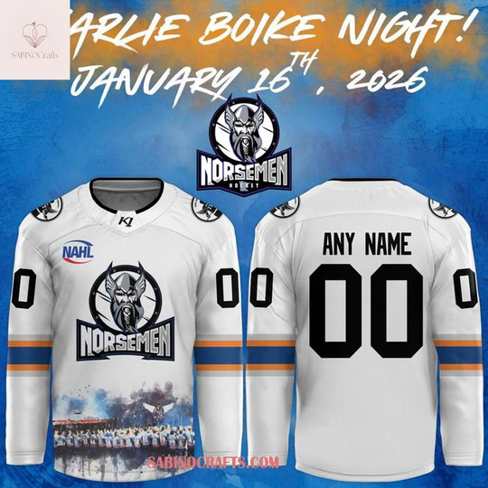 Discover St. Cloud Norsemen Charlie Boike Night 2026 Personalized Hockey Jersey