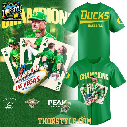 Oreg ducks Baseball Champions Las Vegas 2026 Baseball Jersey