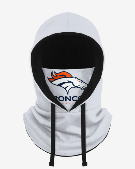 Denver Broncos White Drawstring Hooded Gaiter