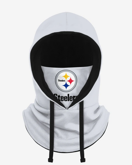 Pittsburgh Steeler White Drawstring Hooded Gaiter