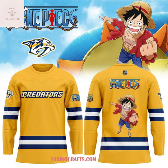Nashville Predators One Piece Night Luffy 2026 Hockey Jersey