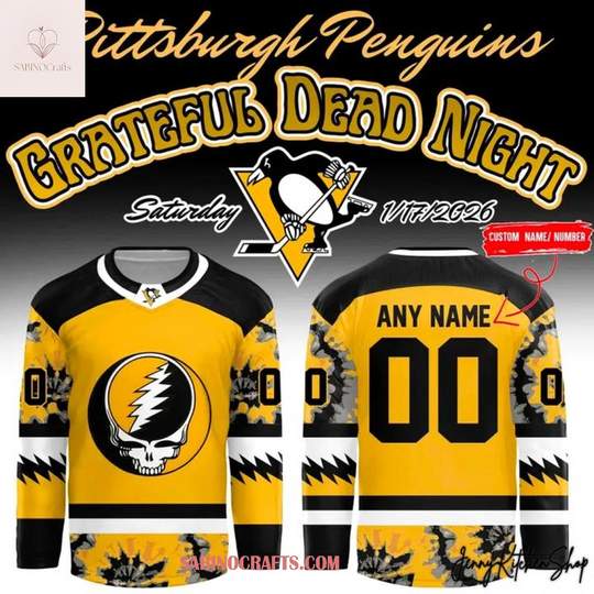 Pittsburgh Penguins x Grateful Dead 2025-2026 Night Personalized Hockey Jersey