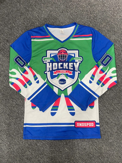 All-Over Print V-Neck Mesh Hockey Jersey