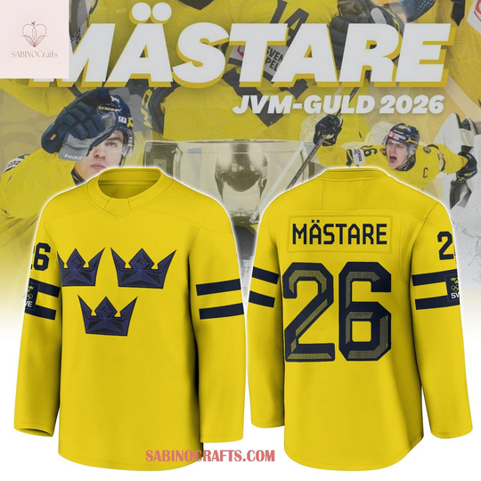 Discover Sweden Hockey Special IIHF World Juniors 2026 Champions Personalized Hockey Jersey