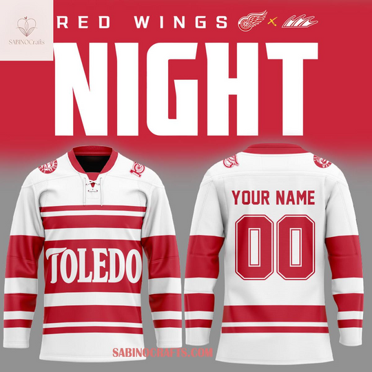 Discover Toledo Walleye x Detroit Red Wings 2026 Night Personalized Hockey Jersey