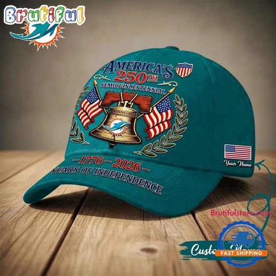 Miami Dolphins football 1776-2026 Years Of Independence Classic Cap