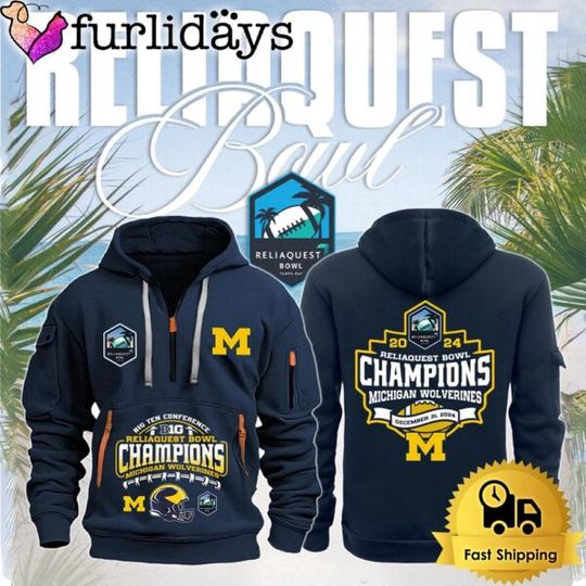 NCAA Michigan Wolverines Relia Quest Bowl Champions Quarter Zip Hoodie