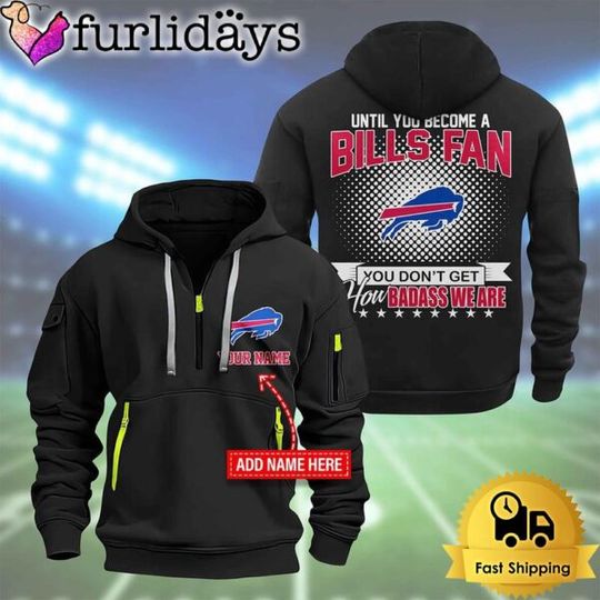 football Buffalo Bills Super Bowl LIX 2D Quarter Zip Hoodie