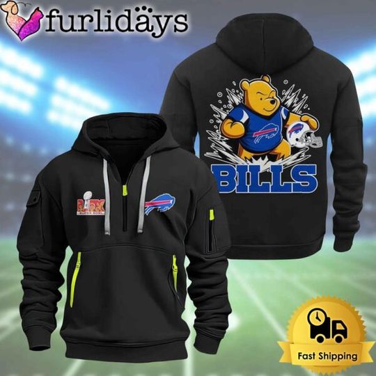 football Buffalo Bills Super Bowl LIX 2D Quarter Zip Hoodie