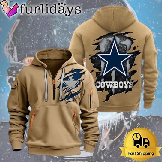 Discover football Dallas Cowboy Logo Team Quarter Zip Hoodie