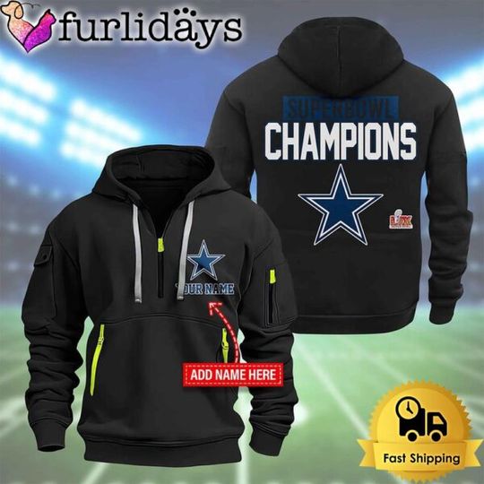 football Dallas Cowboys Super Bowl LIX 2D Quarter Zip Hoodie