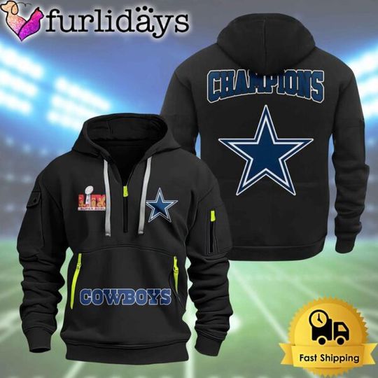 football Dallas Cowboys Super Bowl LIX 2D Quarter Zip Hoodie