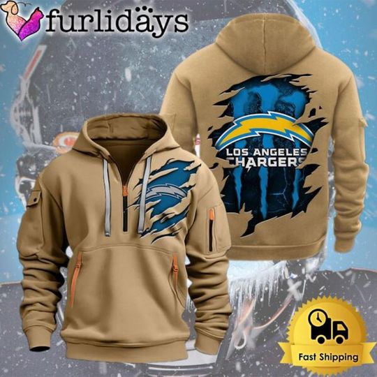 Discover football Los Angeles Chargers Logo Team Quarter Zip Hoodie