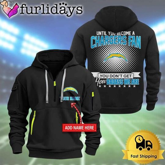 football Los Angeles Chargers Super Bowl LIX 2D Quarter Zip Hoodie
