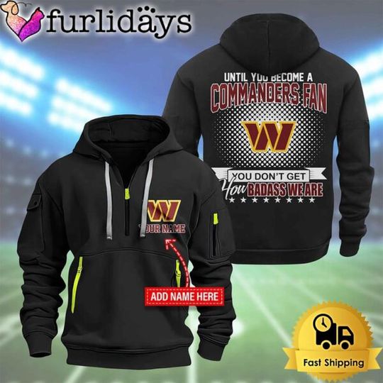 football Washington Commanders Super Bowl LIX 2D Quarter Zip Hoodie