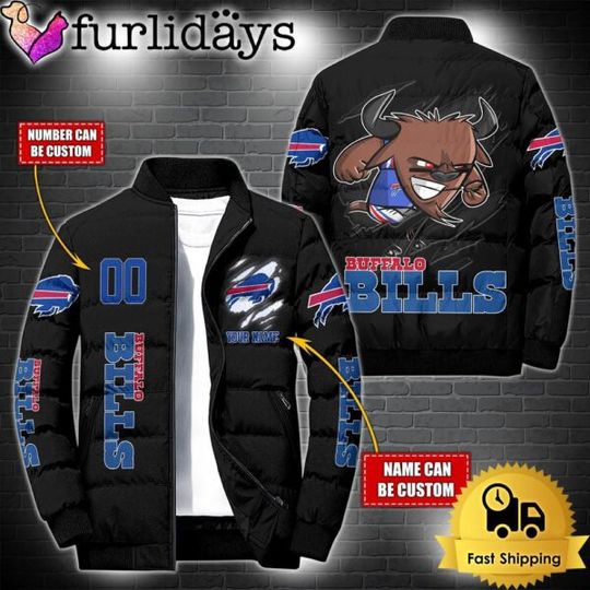 Personalized football Buffalo Bills Mascot Puffer Jacket