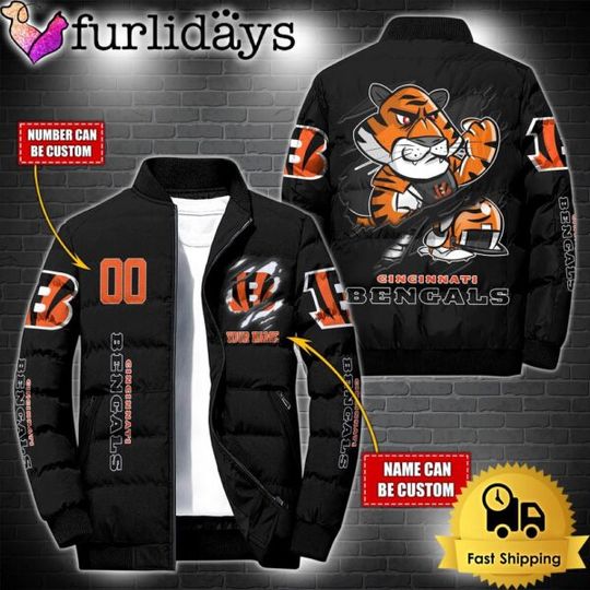 Personalized football Cincinnati Bengals Mascot Puffer Jacket
