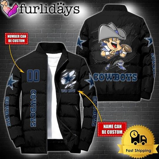 Personalized football Dallas Cowboys Mascot Puffer Jacket