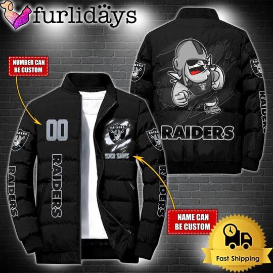 Personalized football Las Vegas Raiders Mascot Puffer Jacket