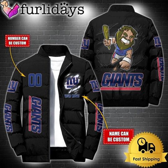 Personalized football New York Giants Mascot Puffer Jacket