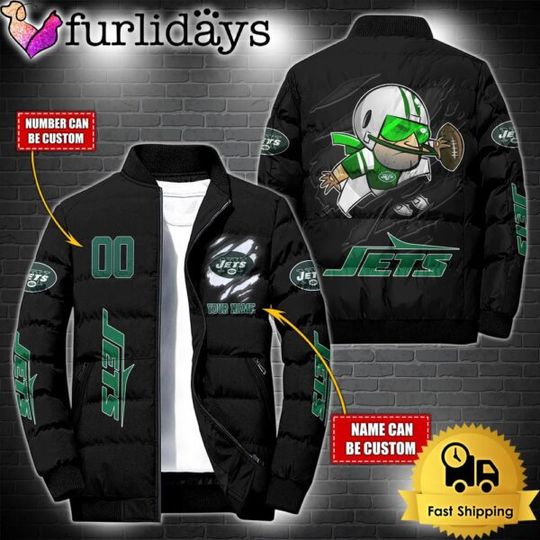 Personalized football New York Jets Mascot Puffer Jacket