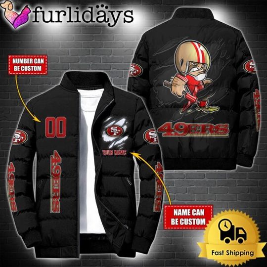 Discover Personalized football San Francisco 49ers Mascot Puffer Jacket