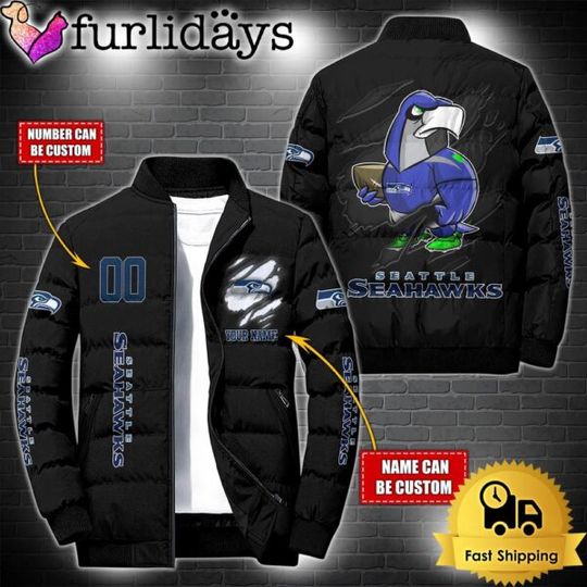Personalized football Seattle Seahawks Mascot Puffer Jacket