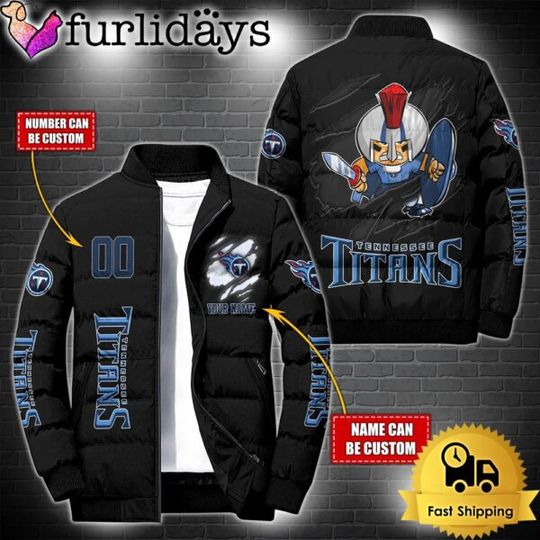 Discover Personalized football Tennessee Titans Mascot Puffer Jacket