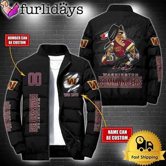 Personalized football Washington Commanders Mascot Puffer Jacket