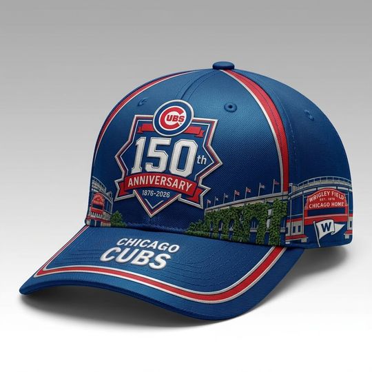 Discover 2026 Chicago Cubs 150th Anniversary Cap Hat Gift For Fan