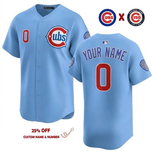 Men's/Youth Cubs Light Blue Alternate Limited Player Jersey