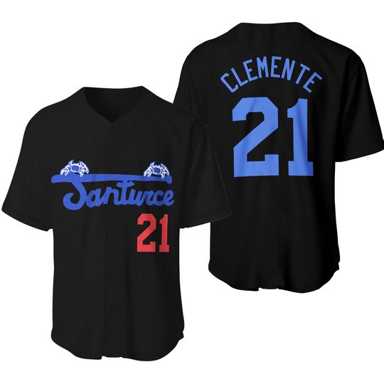 Santurce Cangrejeros Roberto Clemente Baseball Jersey Black