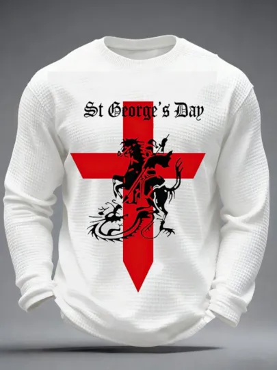 Men's St George's Day Waffle Long Sleeve T-Shirt