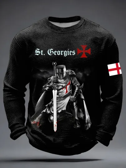 Men's Saint George's Day Waffle Long Sleeve T-Shirt