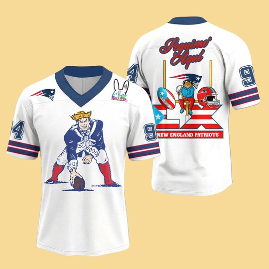 Discover New England Patriots Benito Bowl LX Football Jersey