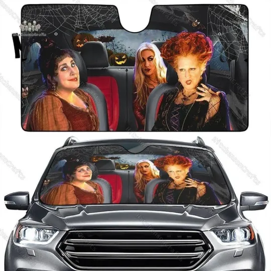 Discover Halloween Hocus Pocus Car Sunshade, Disney Characters Auto Sun Shade