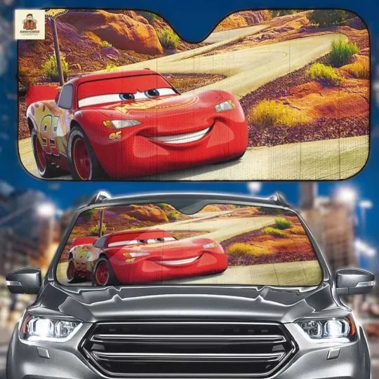 Lightning McQueen Car Sun Shade, Disney Cars Windshield Sunshade