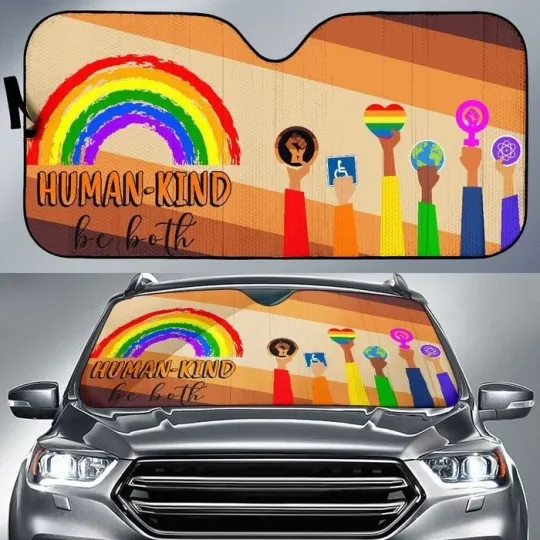 Discover Human Kind Equality Car Sunshade Personalized Windshield UV Protector