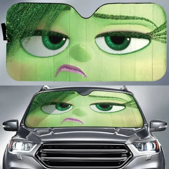 Discover Inside Out Disgust Face Car Sun Shade, Disney Car Windshield