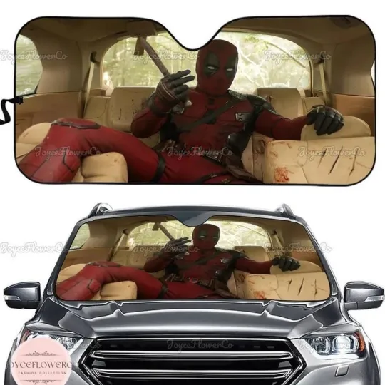 Funny Deadpool Car Sunshade, Deadpool 3 Movie Car Shades For Windshield