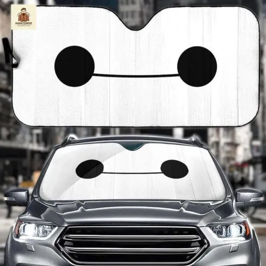 Cute Baymax Car Sun Shade, Big Hero 6 Windshield Sunshade