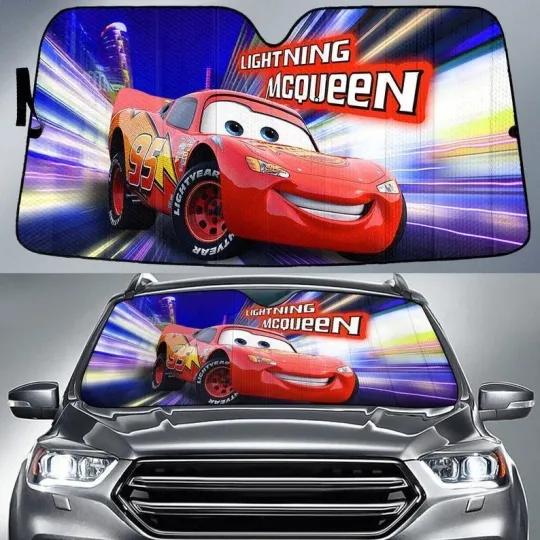 Lightning McQueen Car Sunshade, Disney Cars Auto Sunshade, Cars Movie Lover Gift